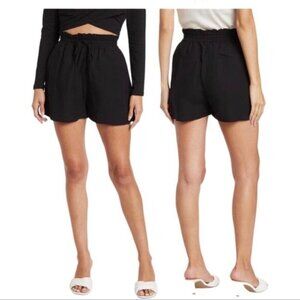 Blank NYC Black Linen Drawstring Shorts Size Small